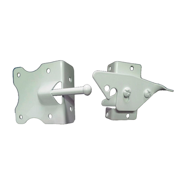 NARROW STRIKE LATCH - 2 SIDE ENTRY - 1 SIDE LOCKABLE - STAINLESS STEEL - WHITE
